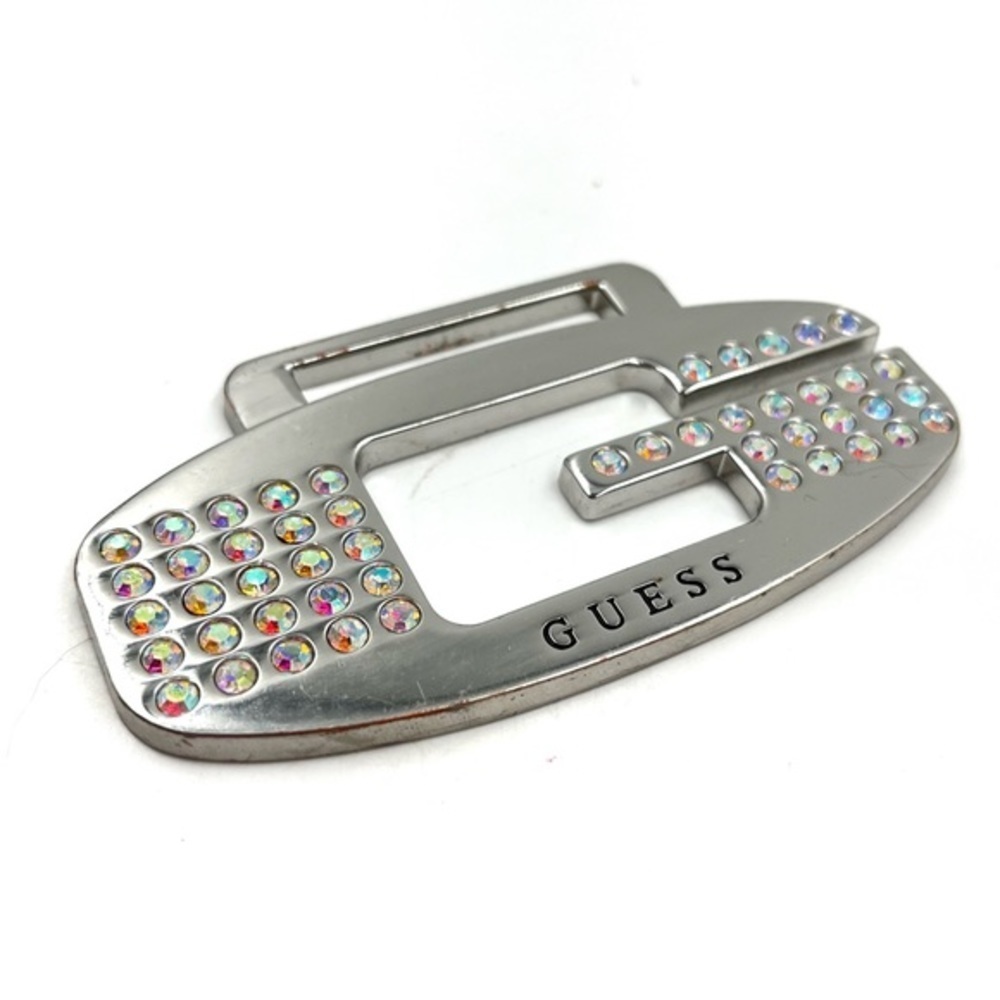 Guess Silver Rhinestone Belt Buckle - Picture 3 of 5